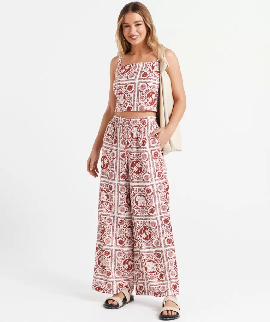 Sportsgirl Sets | Pants<ABBY LINEN BLEND PRINTED PANT