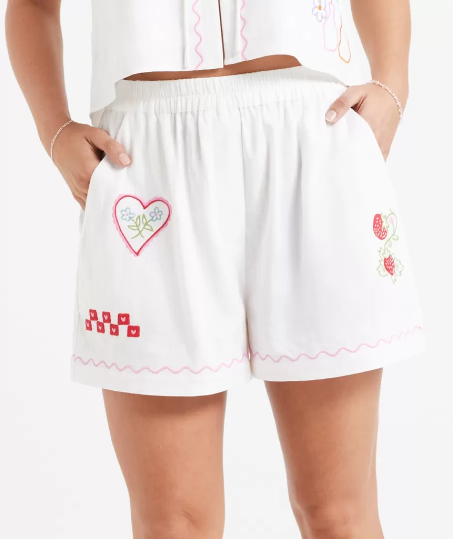 Sportsgirl Sets | Shorts<AGNES LINEN BLEND EMBROIDERED SHORT