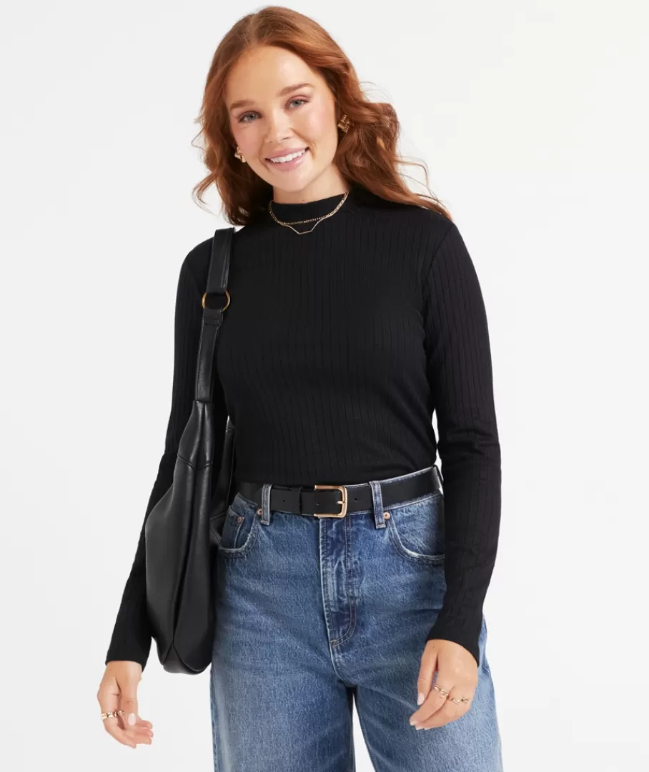 Sportsgirl Long Sleeve Tops<ANGIE MOCK NECK LONGSLEEVE TOP