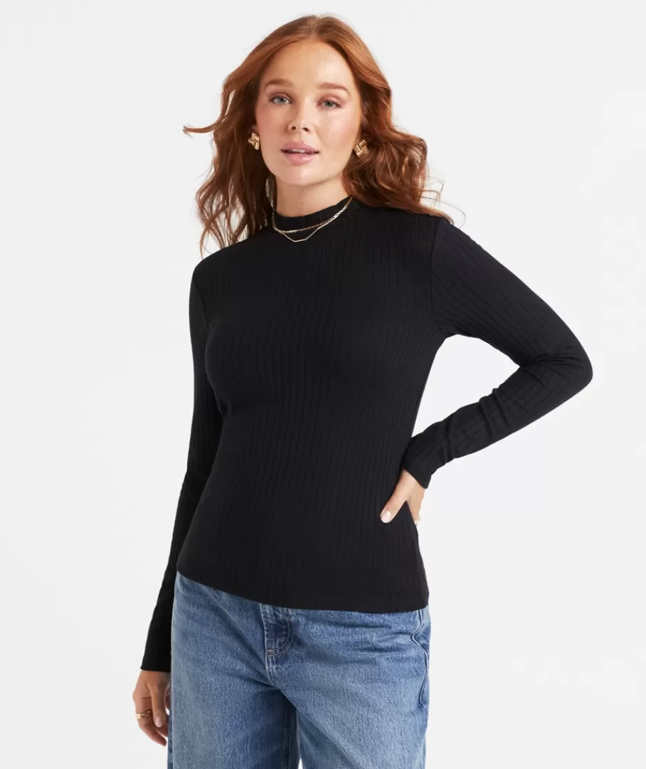 Sportsgirl Long Sleeve Tops<ANGIE MOCK NECK LONGSLEEVE TOP