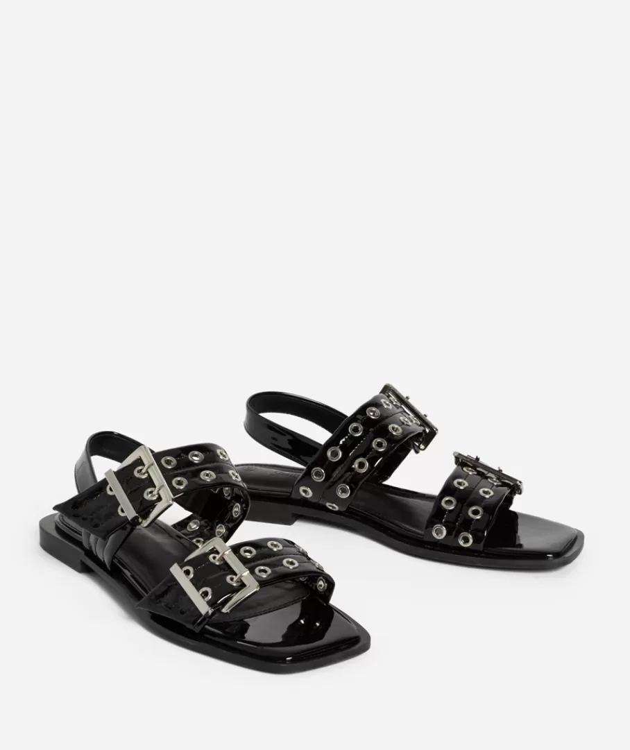 Sportsgirl Shoes | Slides & Sandals<AVA EYELET DOUBLE BUCKLE SANDAL