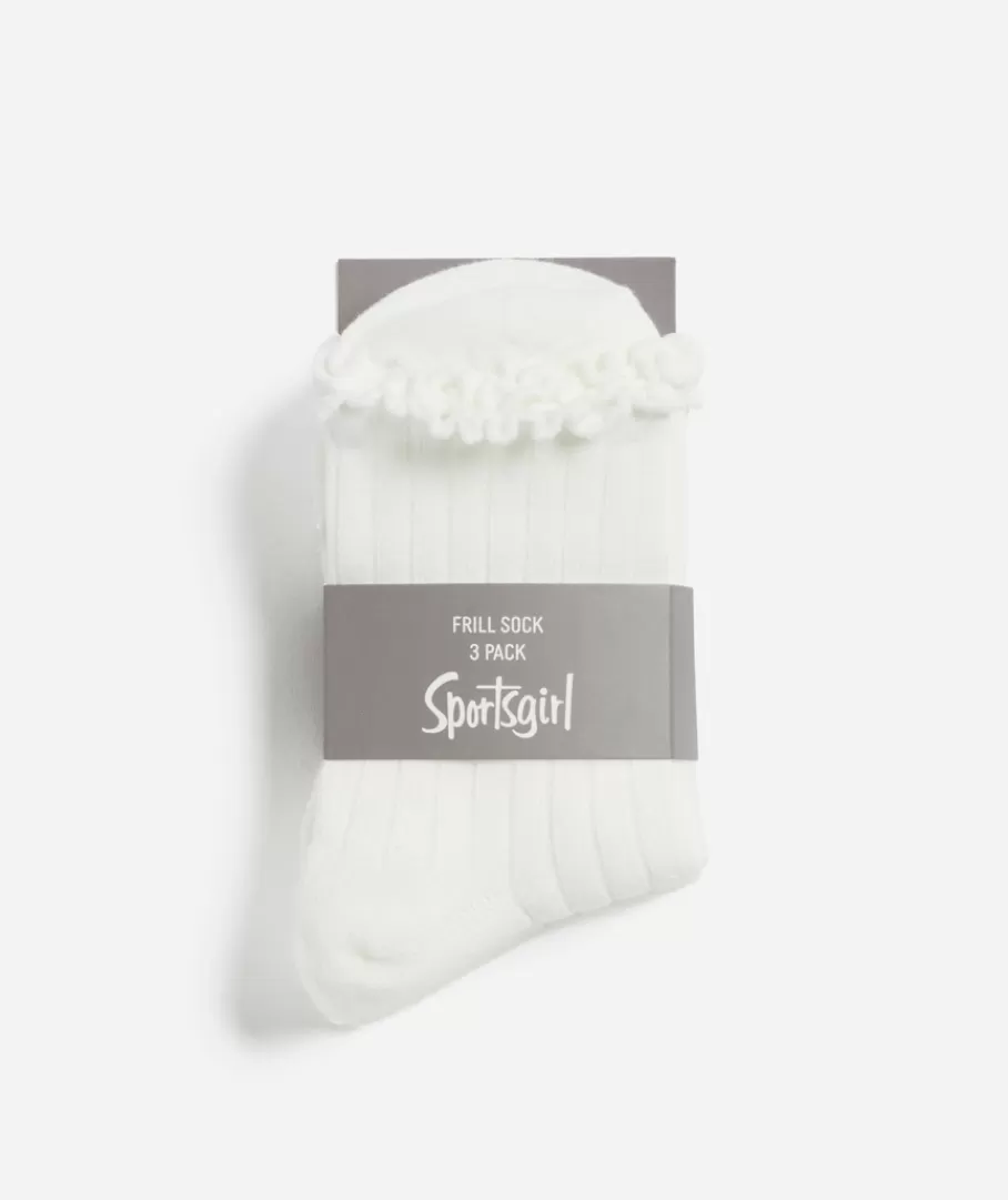 Sportsgirl Socks<BASIC FRILL SOCK 3 PACK -