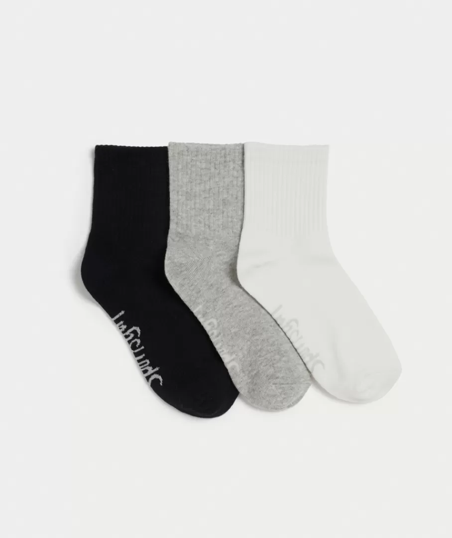 Sportsgirl Socks<BASIC THREE QUARTER SOCKS- NEUTRALS 3 PACK