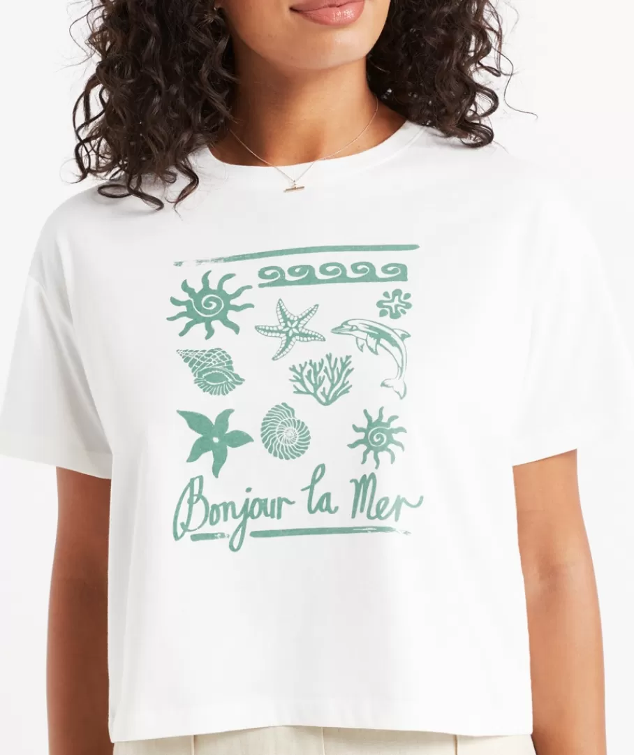 Sportsgirl T-Shirts | T-Shirts<BONJOUR CHOPPED GRAPHIC TSHIRT