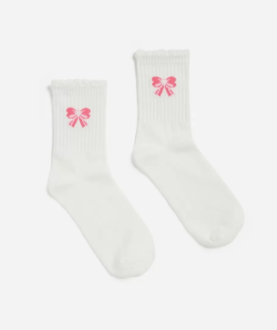 Sportsgirl Socks<BOW RIBBED FRILL SOCK