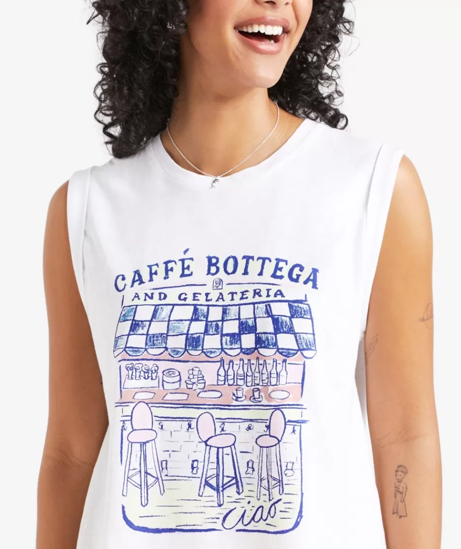 Sportsgirl Singlets & Tank Tops | Singlets & Tank Tops<CAFFE BOTTEGA GRAPHIC SLUB TANK