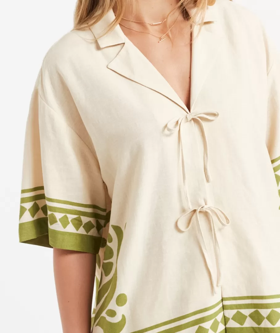 Sportsgirl Linen | Sets<CAROLINE LINEN BLEND TIE FRONT SHIRT