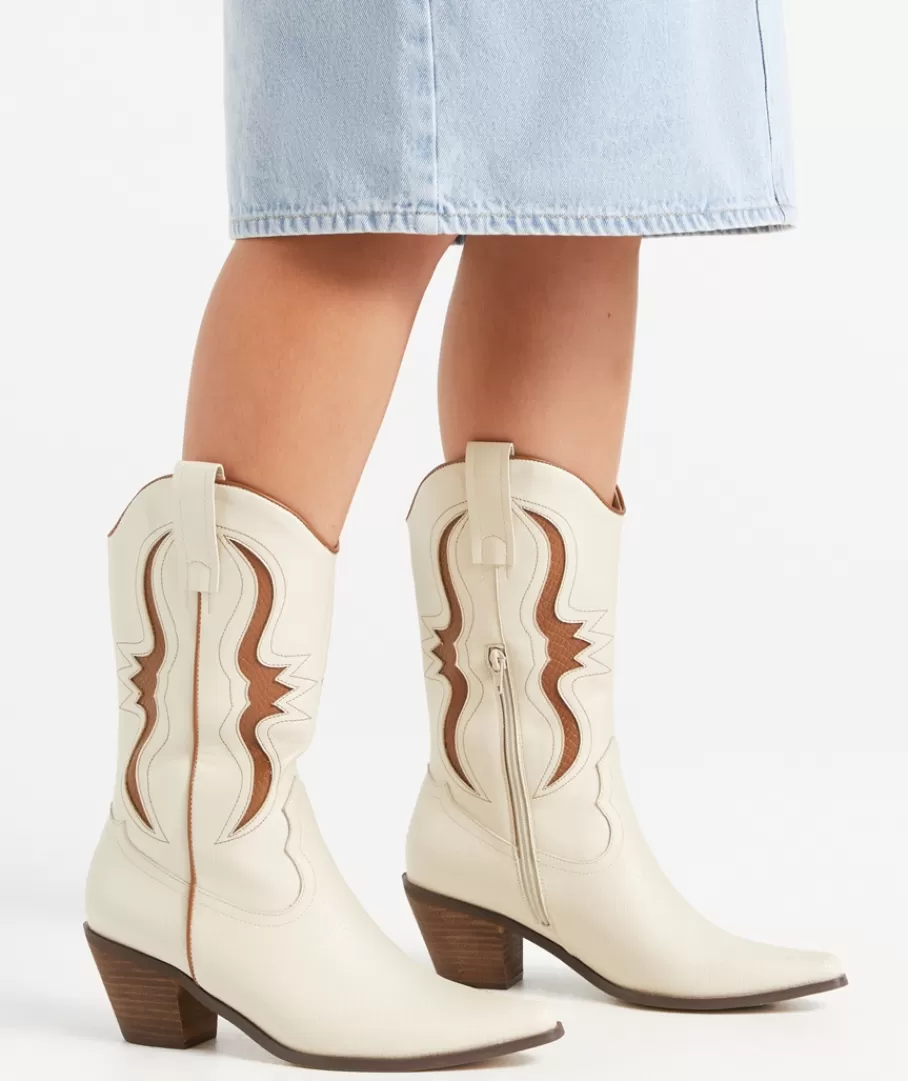 Sportsgirl Shoes | Boots<CARTER WESTERN BOOTS - OAT