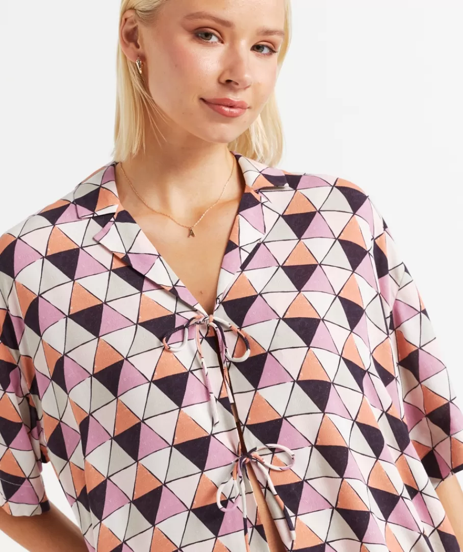 Sportsgirl Sets | Shirts & Blouses<CHARLEY PRINTED TIE FRONT SHIRT