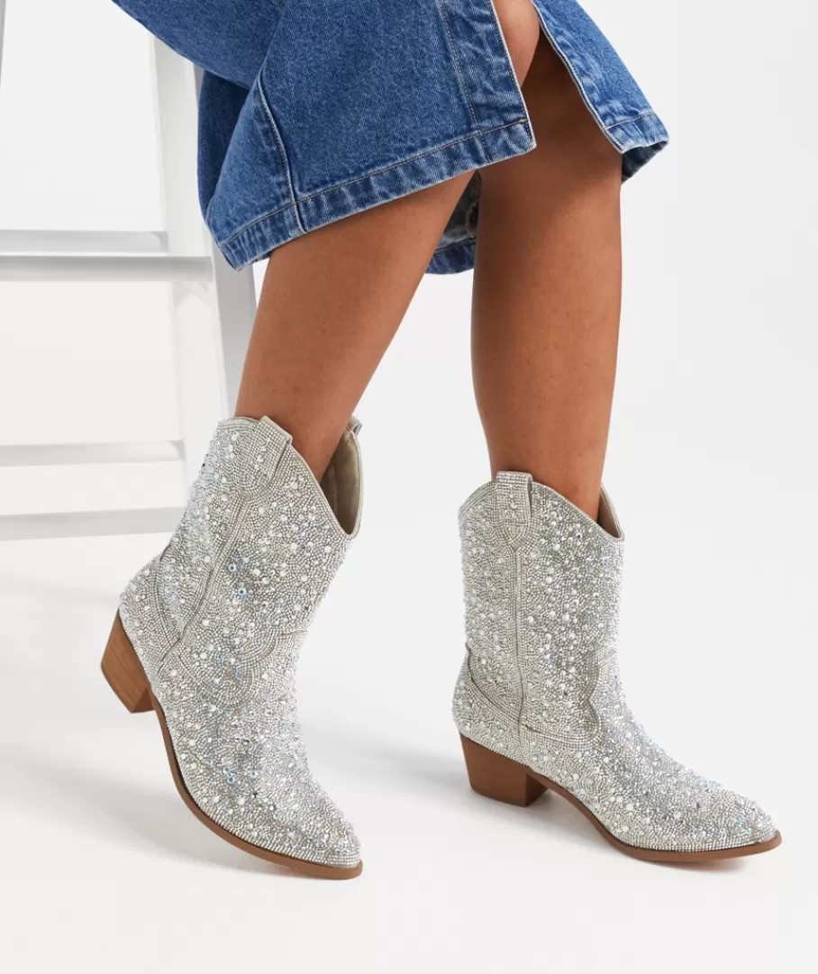 Sportsgirl Shoes | Boots<COREY RHINESTONE WESTERN BOOT -