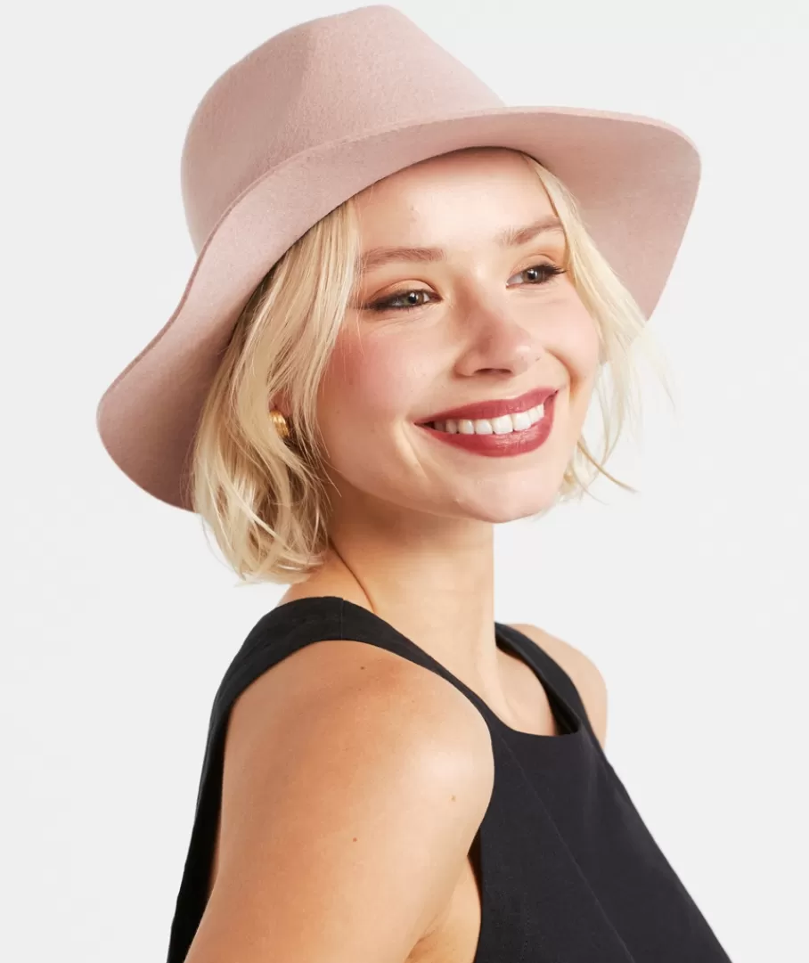 Sportsgirl Hats<EBONY WOOL FELT PANAMA