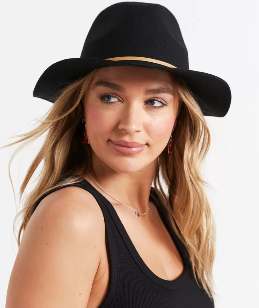 Sportsgirl Hats<EBONY WOOL FELT PANAMA