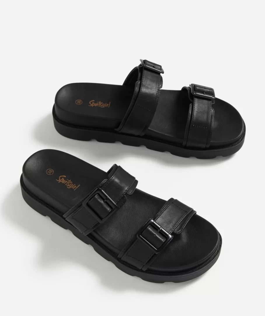 Sportsgirl Shoes | Slides & Sandals<ELENA DOUBLE BUCKLE SANDAL