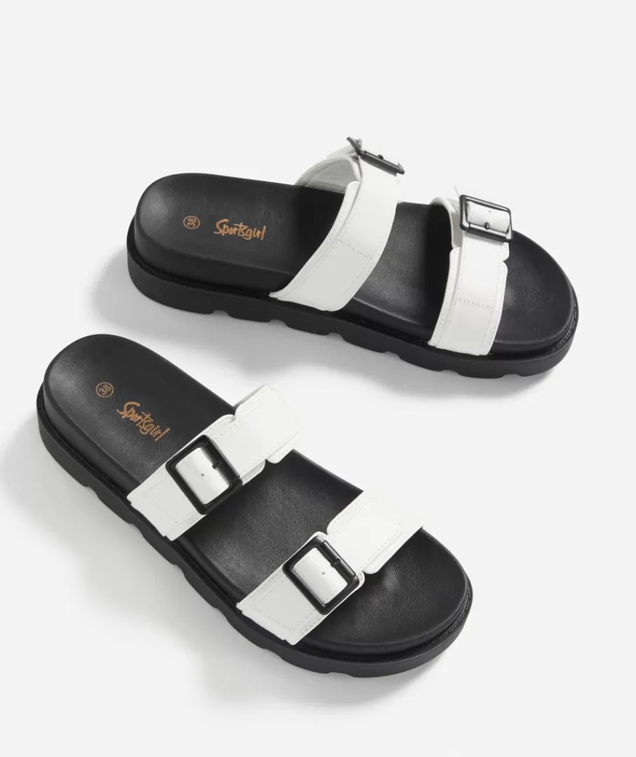 Sportsgirl Slides & Sandals | Shoes<ELENA DOUBLE BUCKLE SANDAL