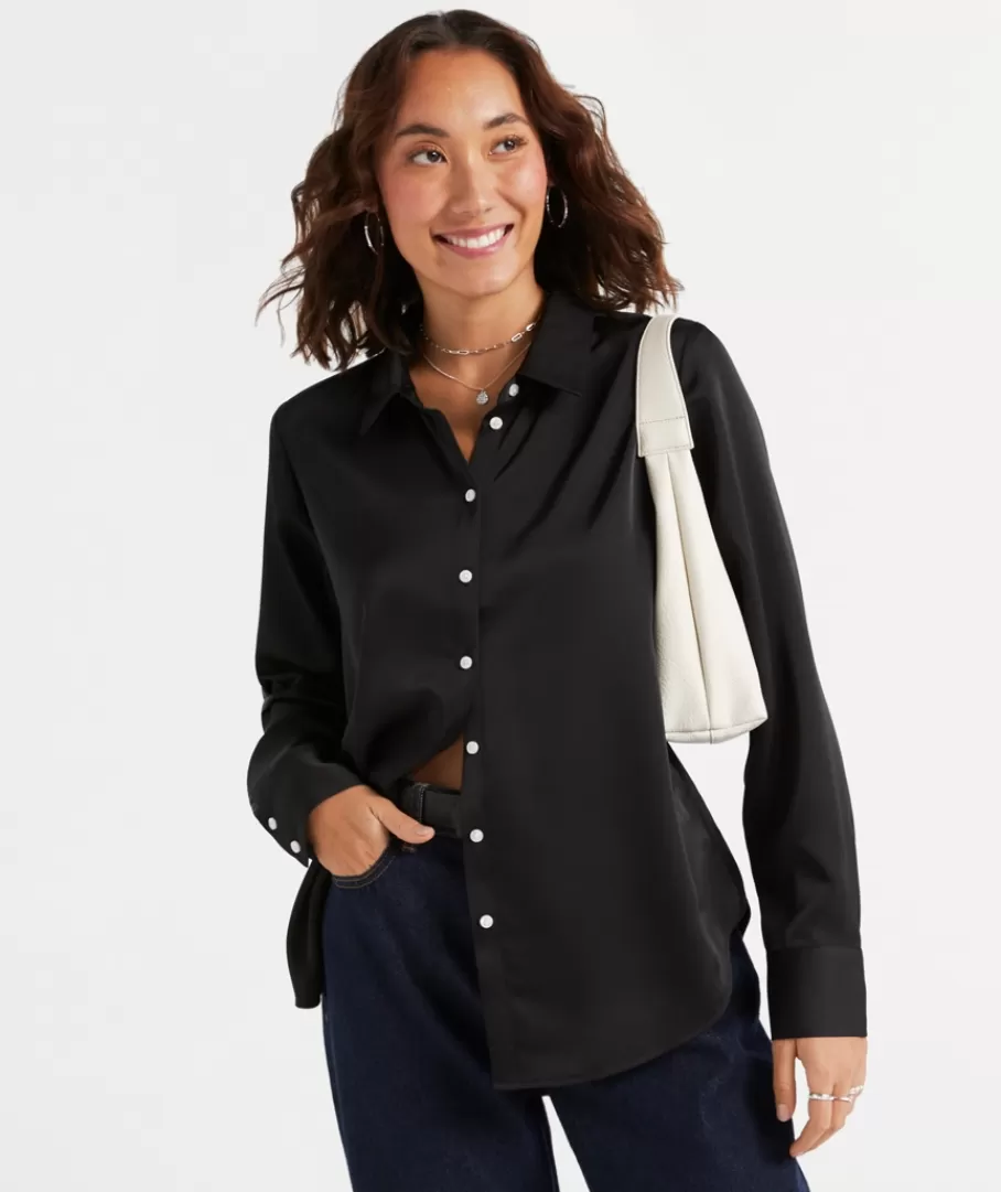 Sportsgirl Shirts & Blouses | Shirts & Blouses<EVIE SATIN SHIRT