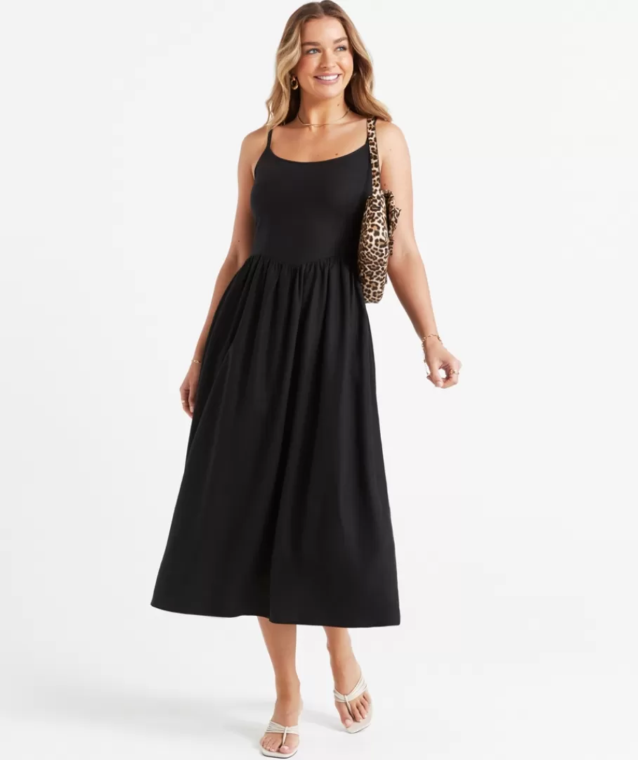 Sportsgirl Dresses | Linen<GENEVIEVE V WAIST MIDI DRESS