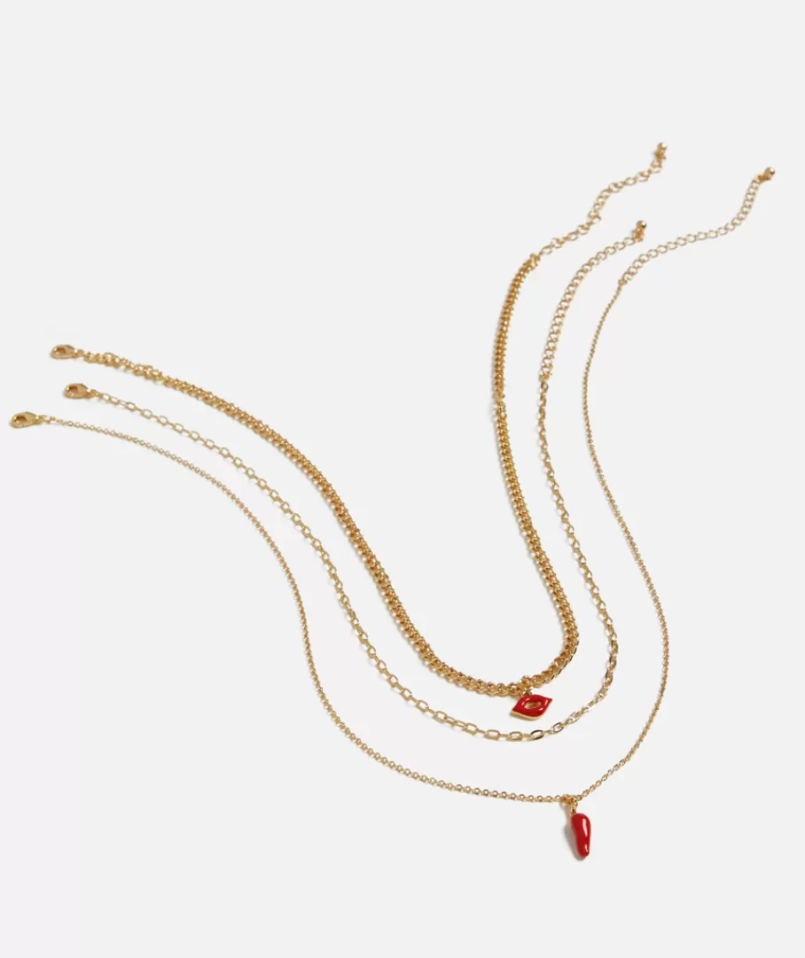 Sportsgirl Jewellery | Necklaces<GOLD CHILLI PENDANT NECKLACE PACK