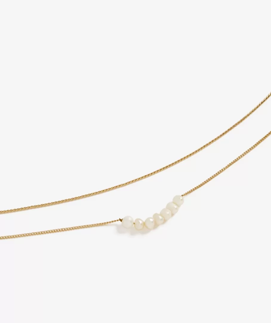 Sportsgirl Plated Jewellery | Necklaces< PLATED FRESHWATER PEARL LAYERED NECKLACE