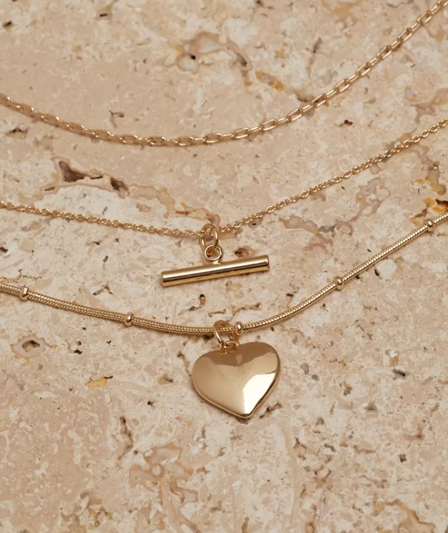 Sportsgirl Jewellery | Plated Jewellery< PLATED HEART PENDANT NECKLACE PACK