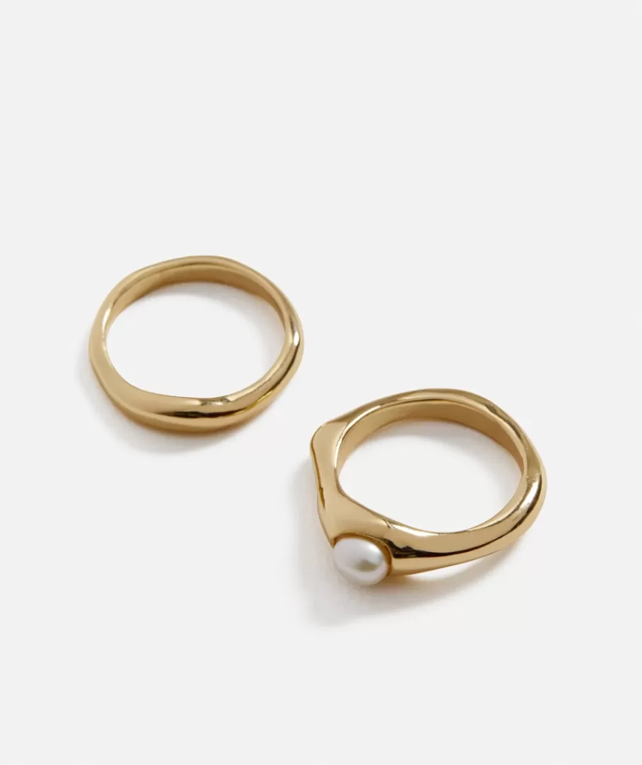 Sportsgirl Jewellery | Plated Jewellery< PLATED MOLTEN PEARL RING PACK