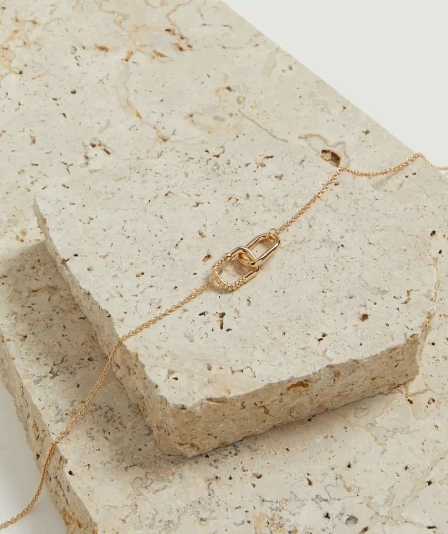 Sportsgirl Plated Jewellery | Necklaces< PLATED RECTANGLE LINK PENDANT NECKLACE