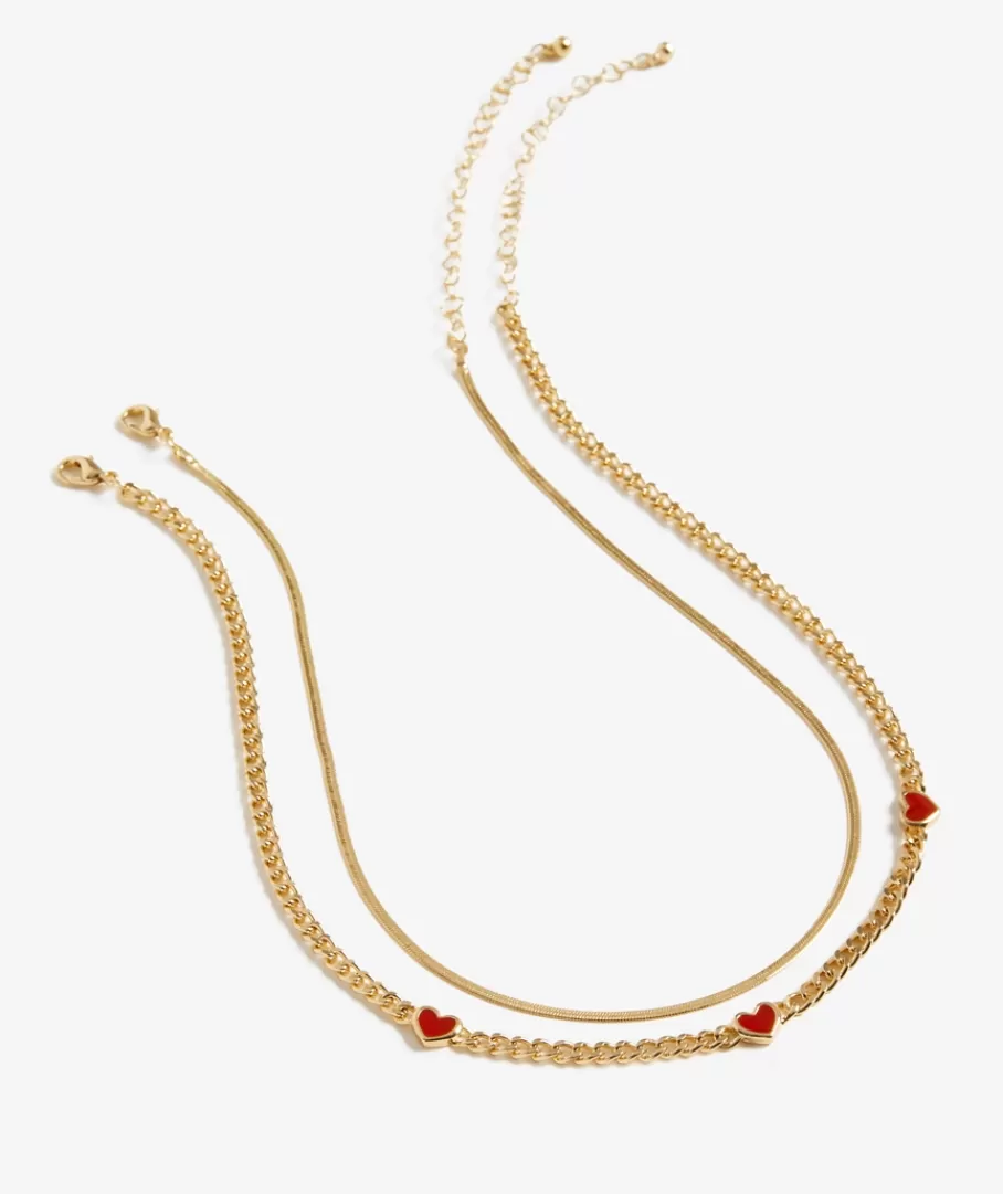 Sportsgirl Jewellery | Necklaces< RED HEART LAYERED NECKLACE