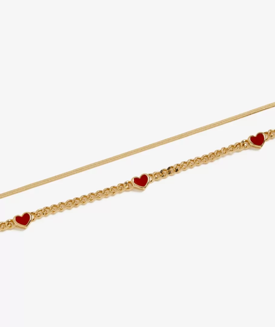 Sportsgirl Jewellery | Necklaces< RED HEART LAYERED NECKLACE