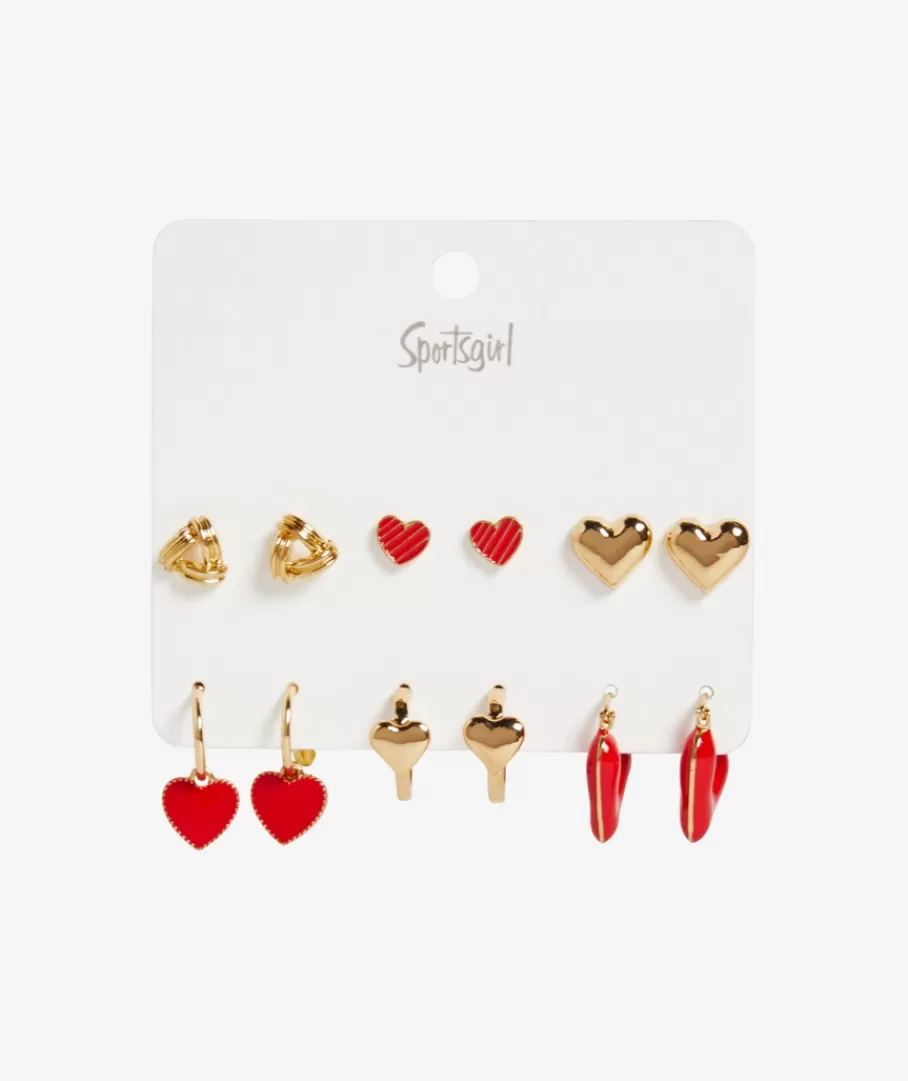 Sportsgirl Jewellery | Jewellery Packs< RED HEARTS EARRING PACK