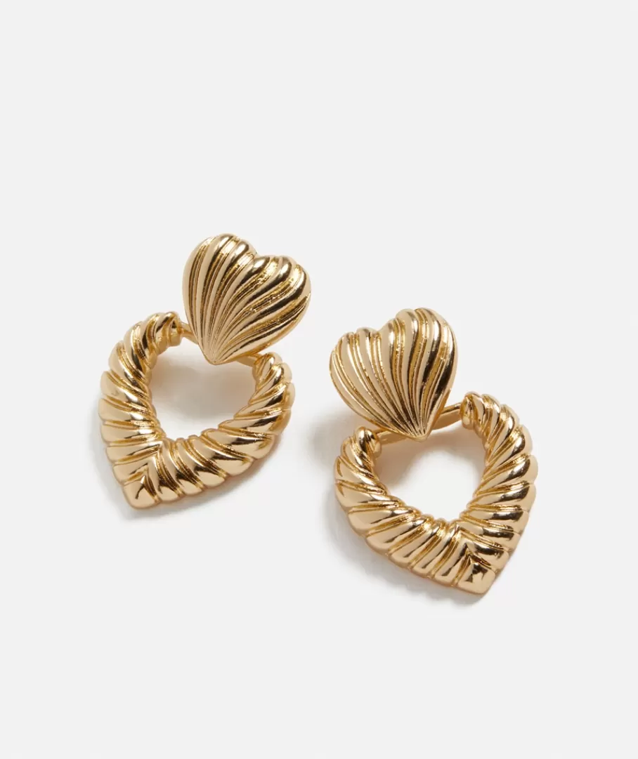 Sportsgirl Jewellery | Earrings< RIDGE STUD HEART DROP EARRING