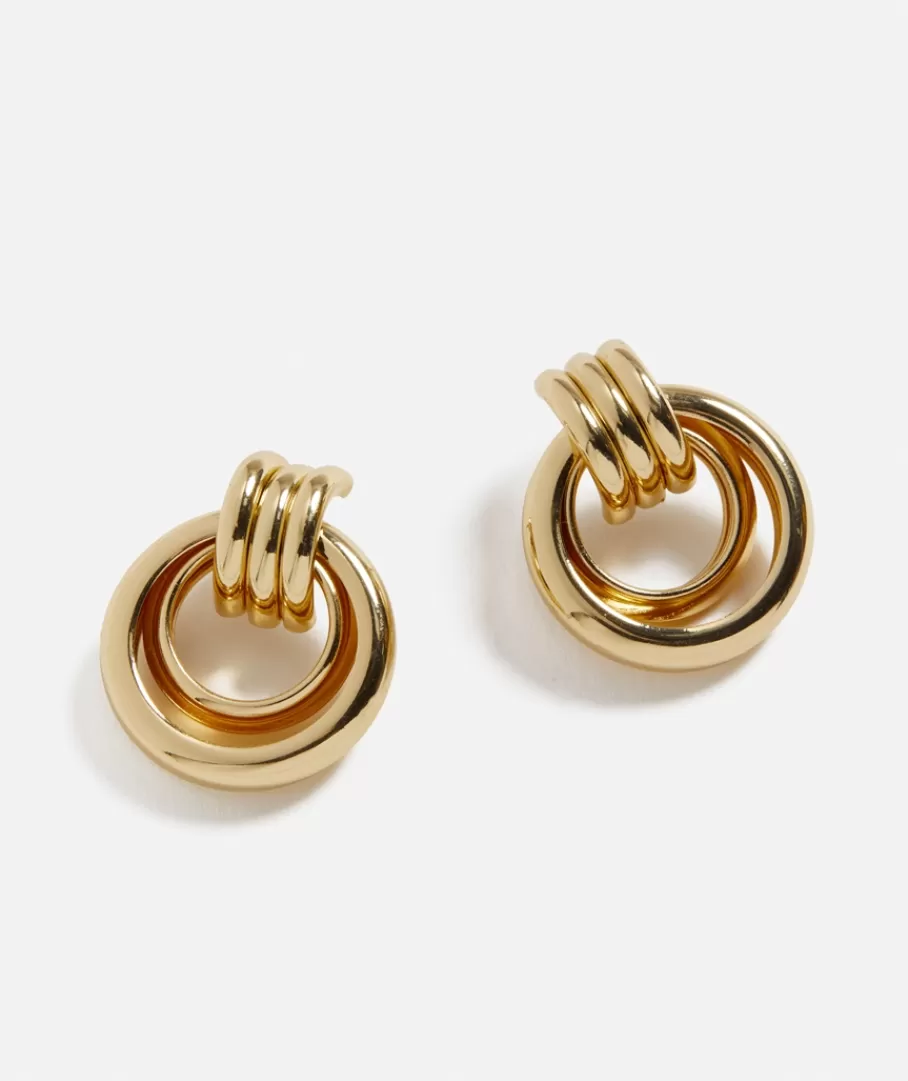 Sportsgirl Earrings< ROUND LAYERED STUD EARRING