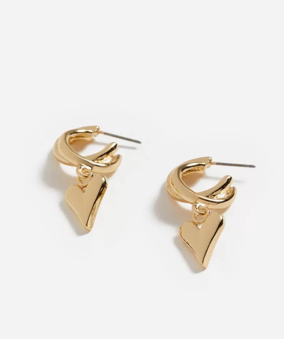 Sportsgirl Jewellery | Earrings< SINGLE HEART HOOP DROP EARRING