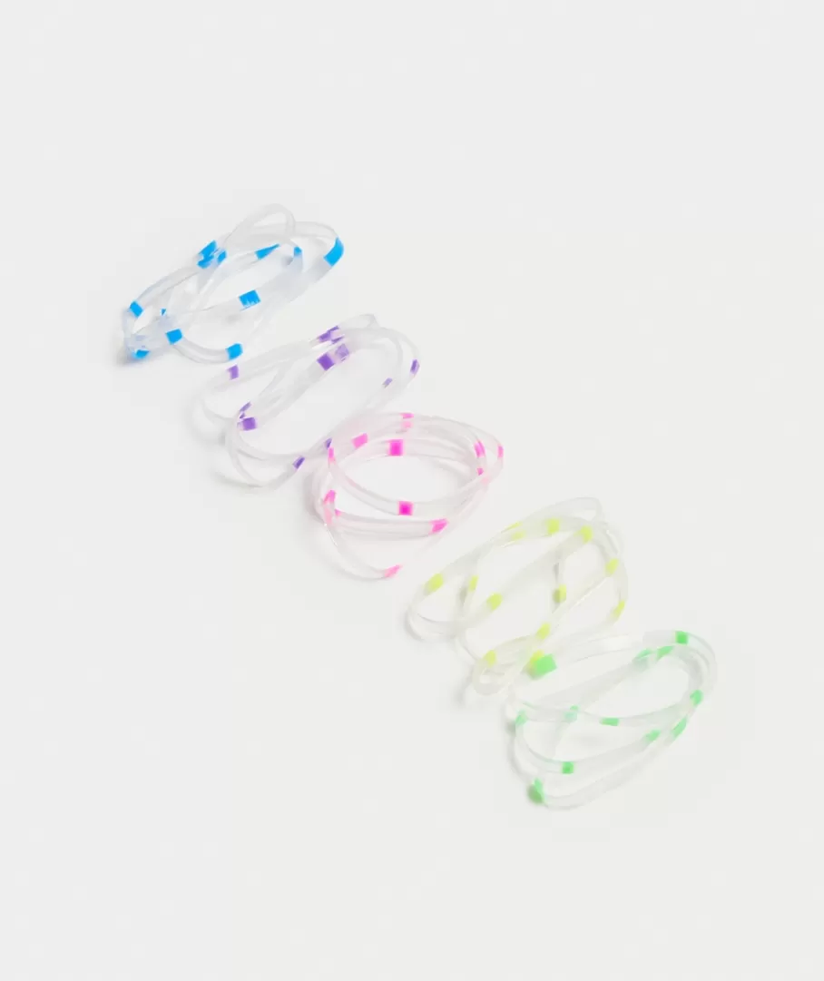 Sportsgirl Hair<HAIR HALO - CLEAR HAIR ELASTICS - COLOURFUL DOTS