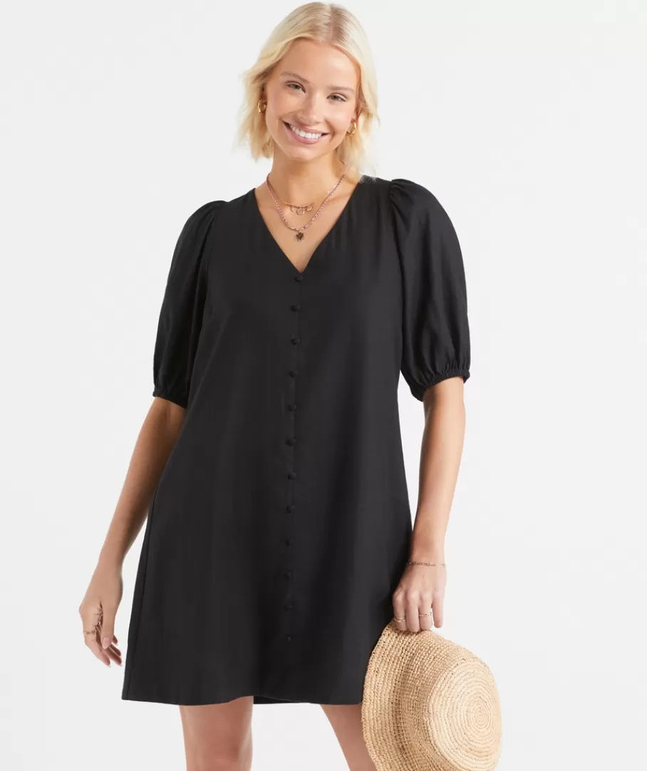 Sportsgirl Dresses | Linen<JACKIE PUFF SLEEVE MINI DRESS