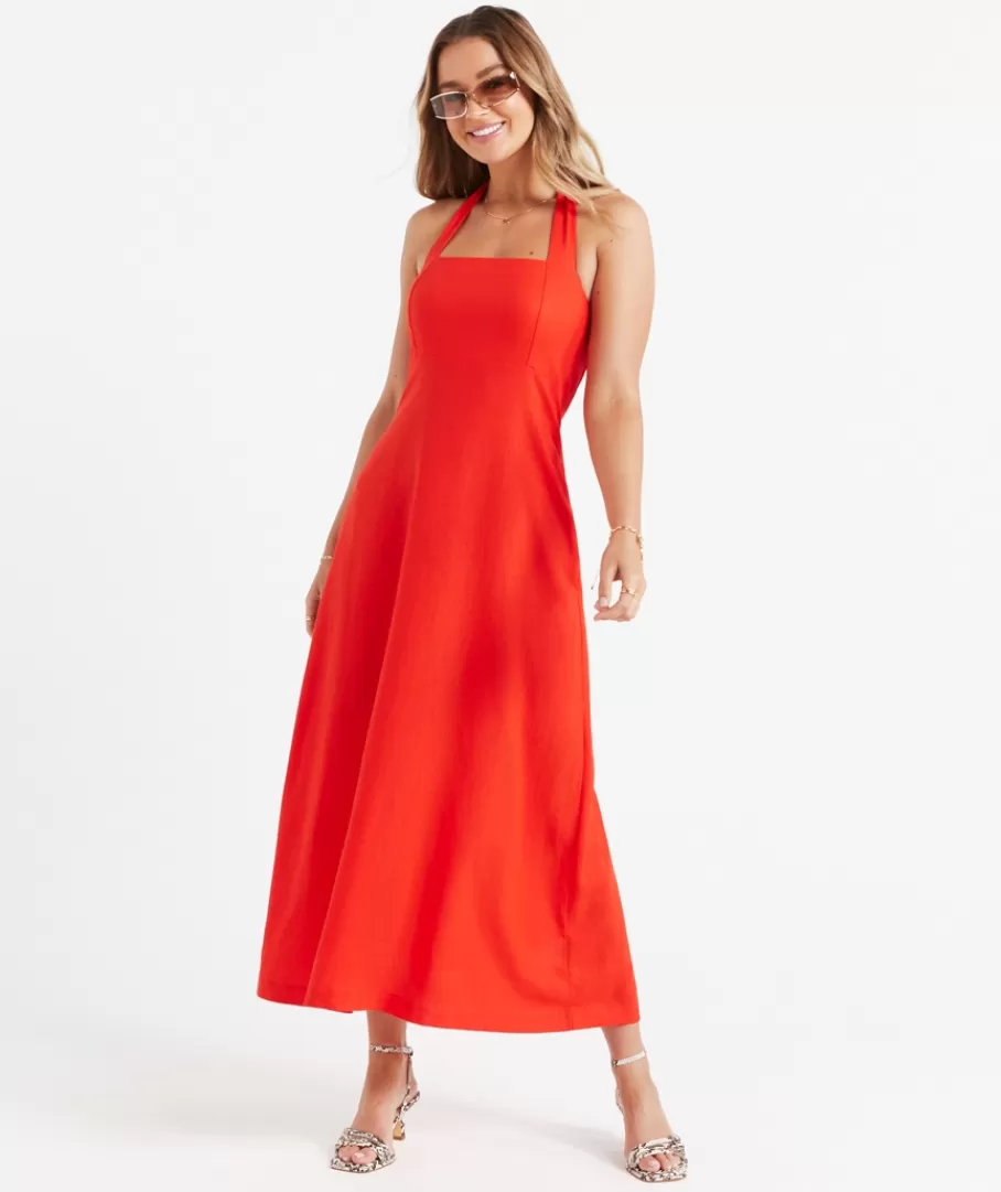 Sportsgirl Dresses | Linen<JOANNA HALTER MIDI DRESS