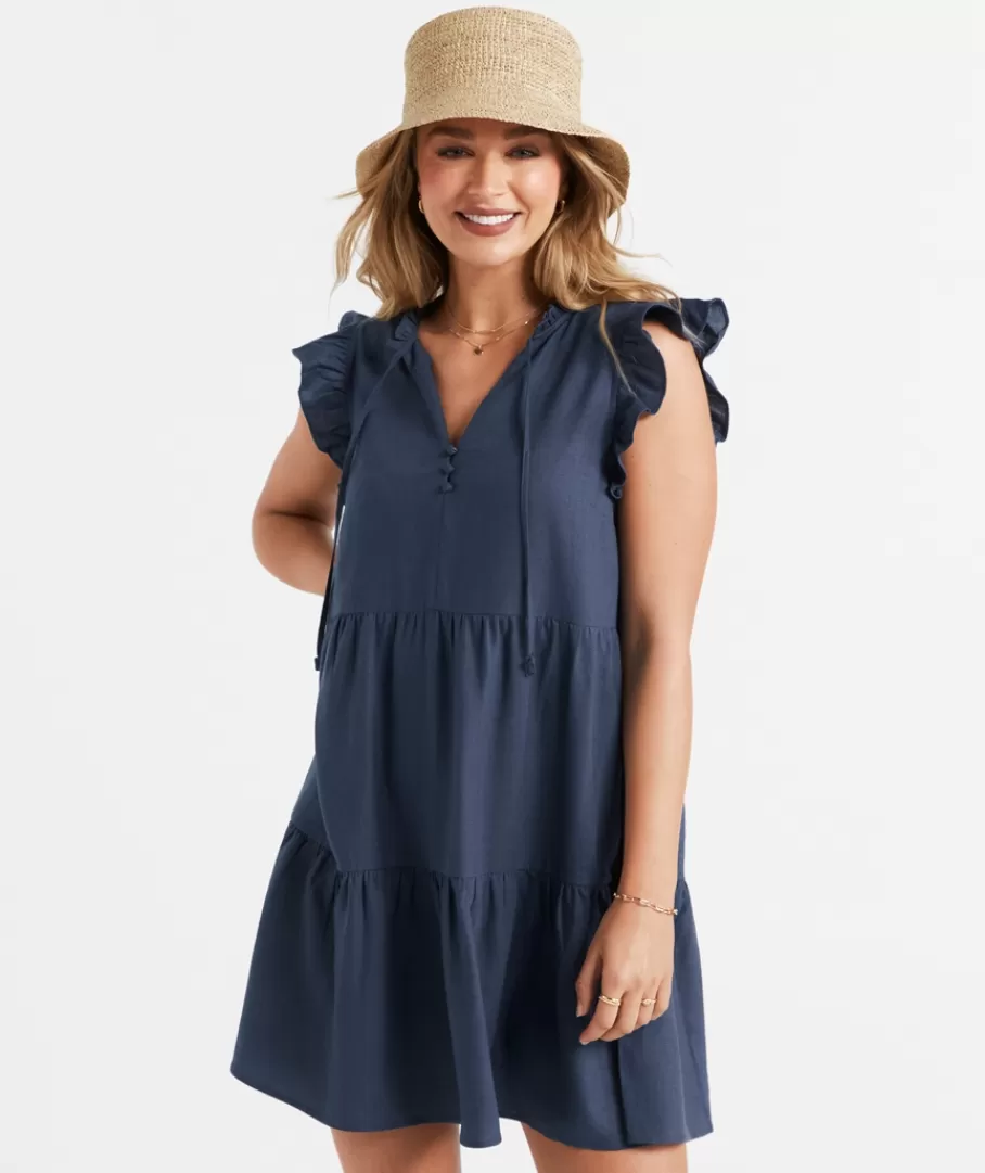 Sportsgirl Dresses | Linen<KAYLEE FLUTTER SLEEVE MINI DRESS