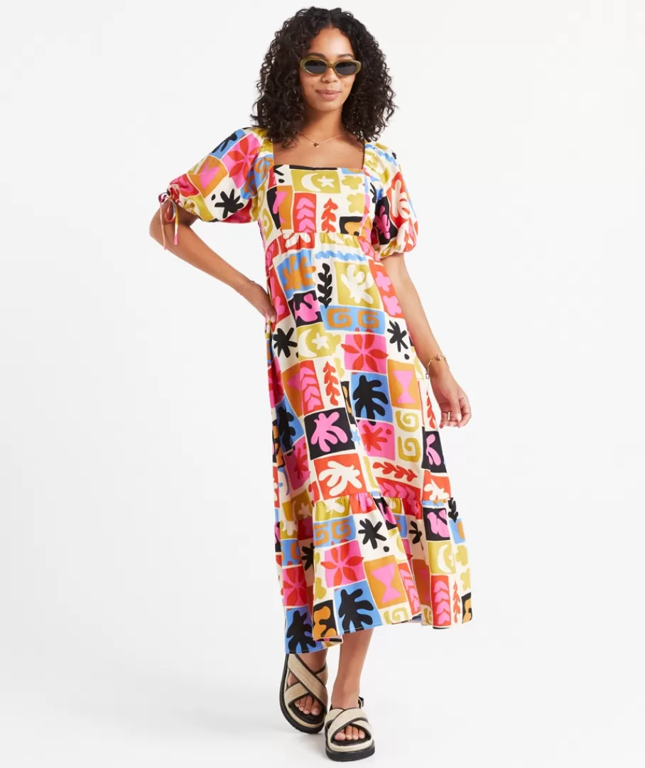 Sportsgirl Dresses | Printed Dresses<KELLY SQUARE NECK MIDI DRESS