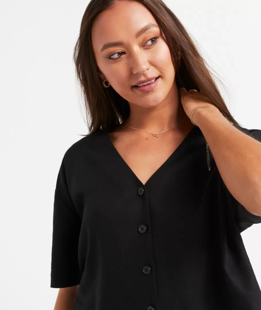 Sportsgirl Linen | Sets<LEAH LINEN BLEND CROPPED SHIRT