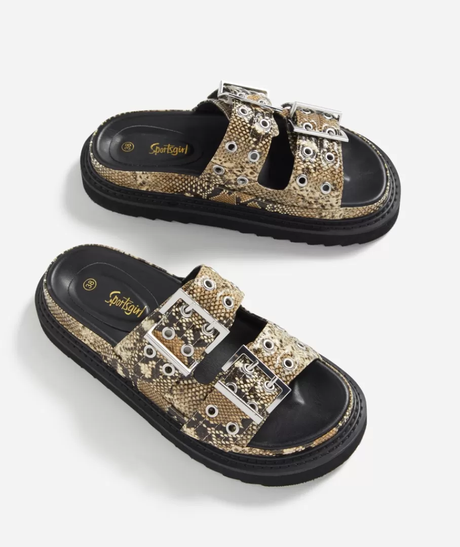 Sportsgirl Shoes | Slides & Sandals<LIA SNAKE BUCKLE SANDAL