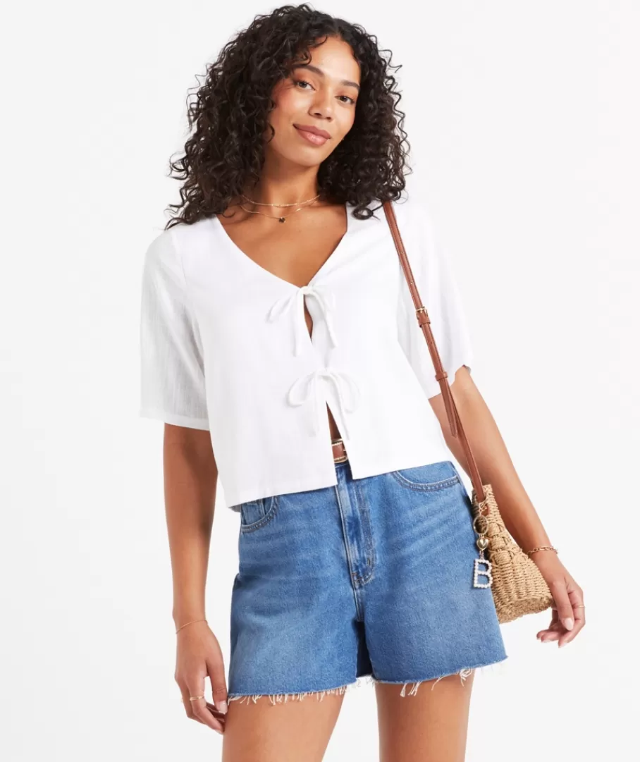 Sportsgirl Shirts & Blouses | Shirts & Blouses<LIANNA TIE FRONT SHORT SLEEVE TOP