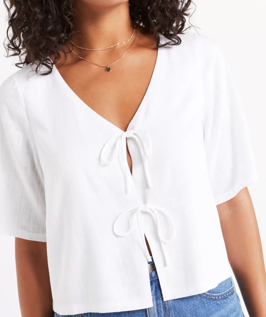 Sportsgirl Shirts & Blouses | Shirts & Blouses<LIANNA TIE FRONT SHORT SLEEVE TOP