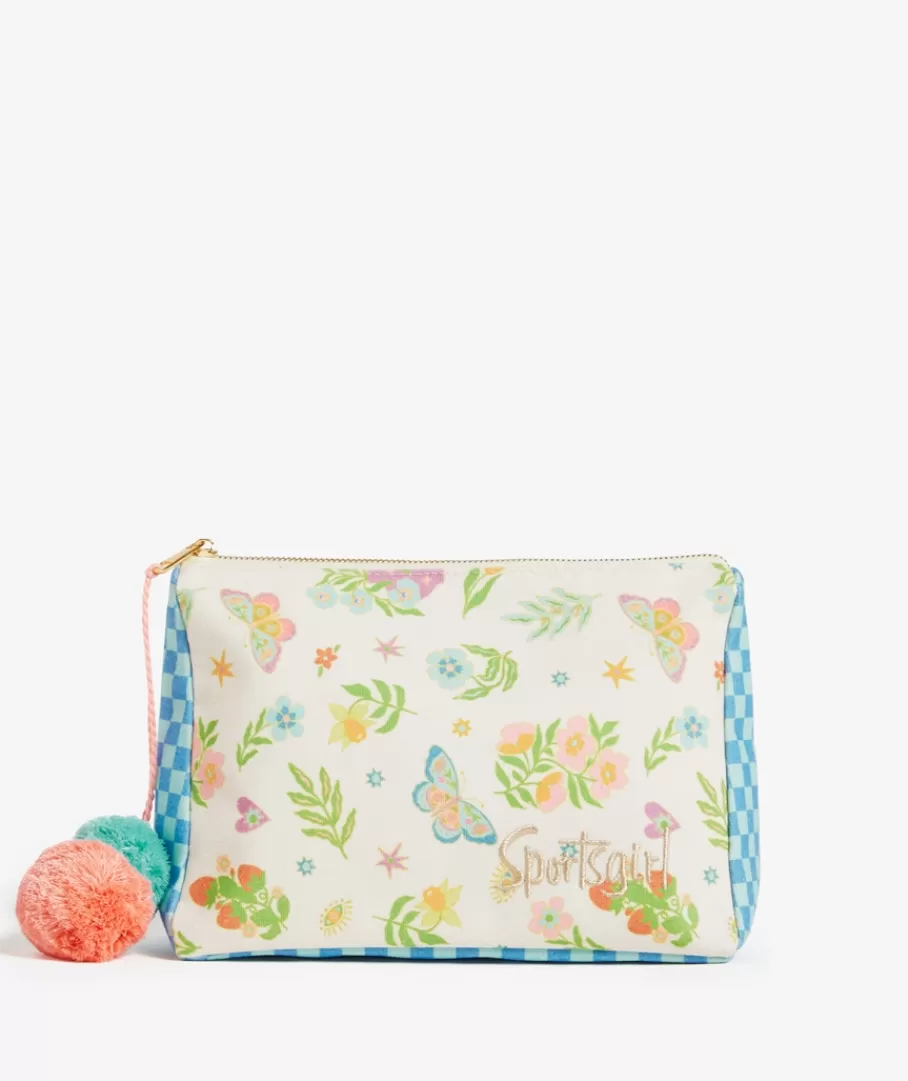 Sportsgirl Makeup Bags | Makeup Bags<LILY POM POM MAKEUP BAG - MYSTIC PRINT