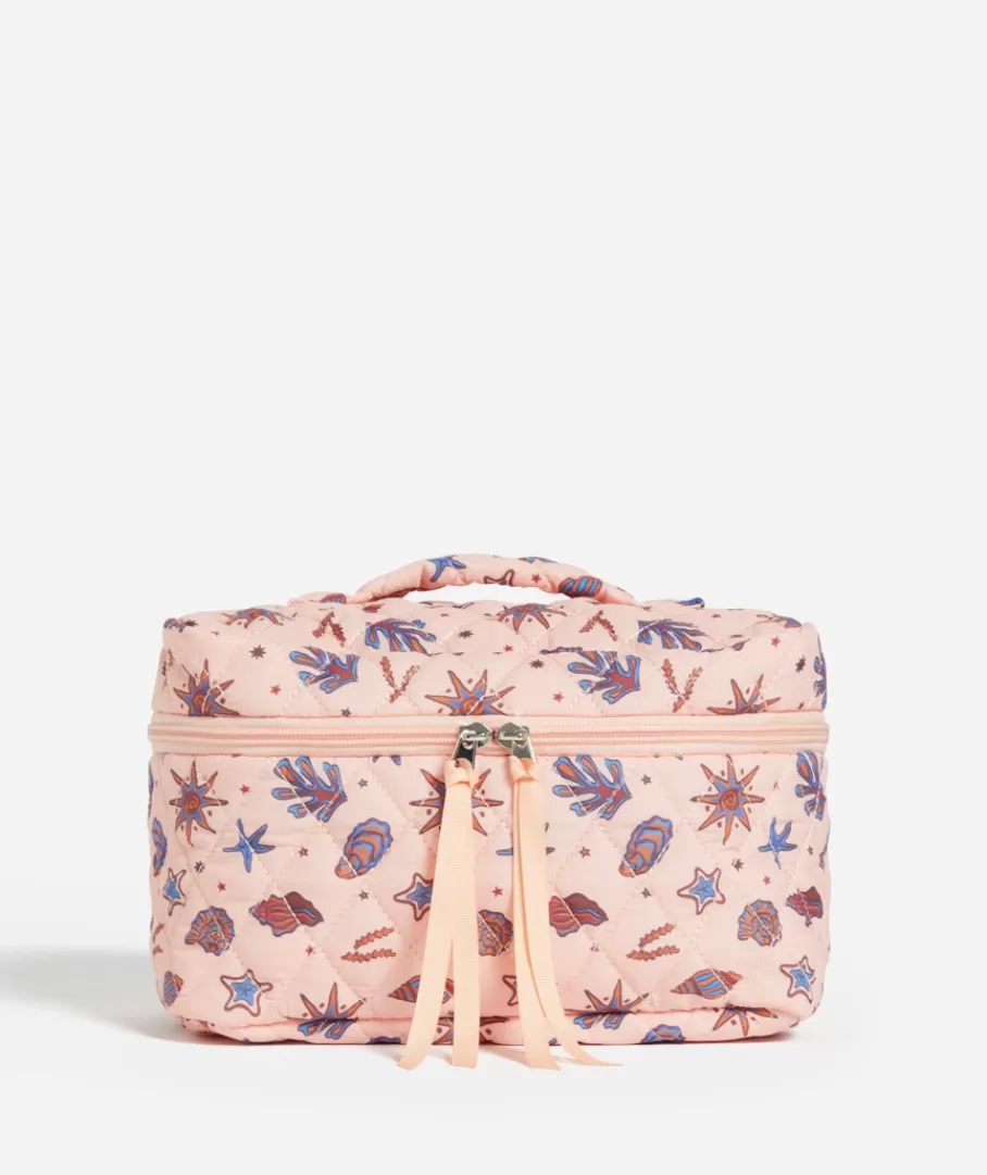 Sportsgirl Makeup Bags | Makeup Bags<LISA QUILTED MAKEUP BAG - SEASHELL