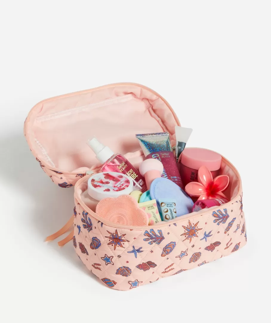 Sportsgirl Makeup Bags | Makeup Bags<LISA QUILTED MAKEUP BAG - SEASHELL