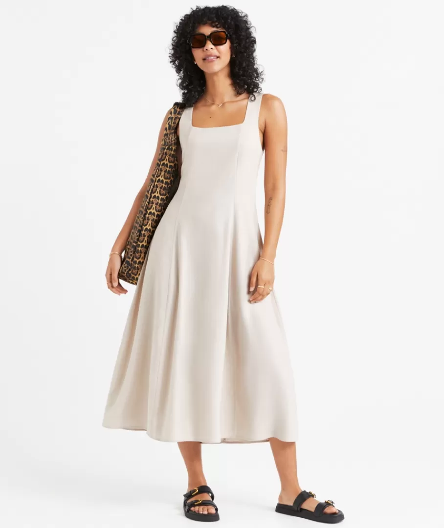 Sportsgirl Dresses | Linen<LUCA SQUARE NECK MIDI DRESS