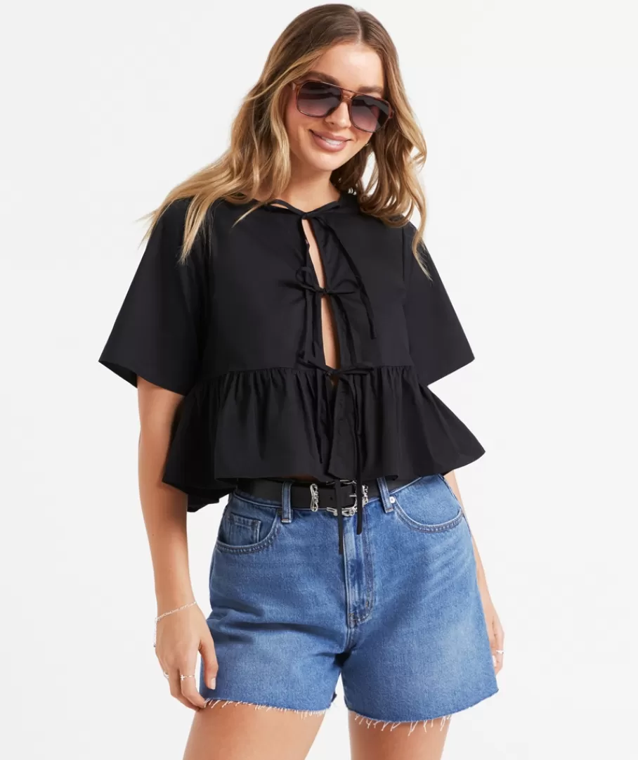 Sportsgirl Shirts & Blouses | Shirts & Blouses<MELISSA COTTON TIE FRONT BLOUSE