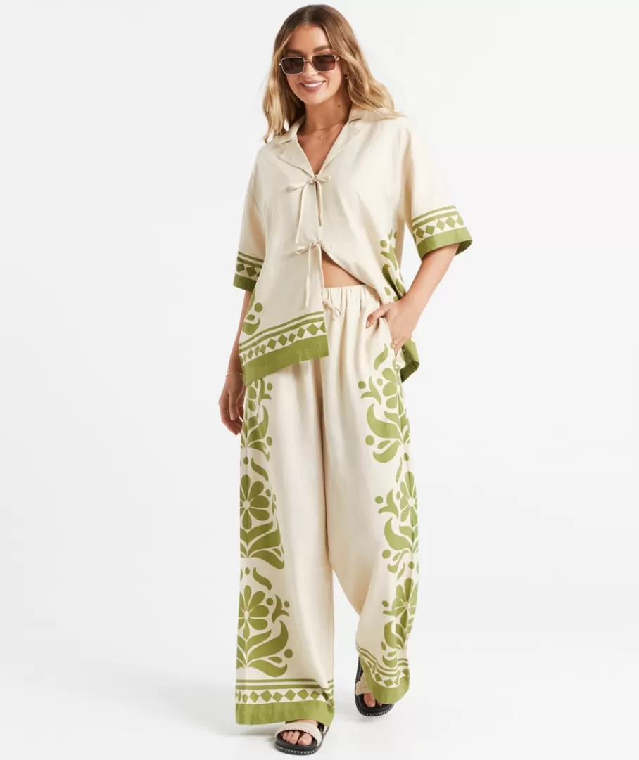 Sportsgirl Linen | Sets<MISTY LINEN BLEND PRINTED PANT