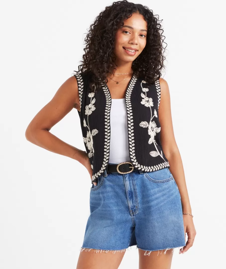 Sportsgirl Vests<PARKER COTTON MUSLIN EMBROIDERED VEST