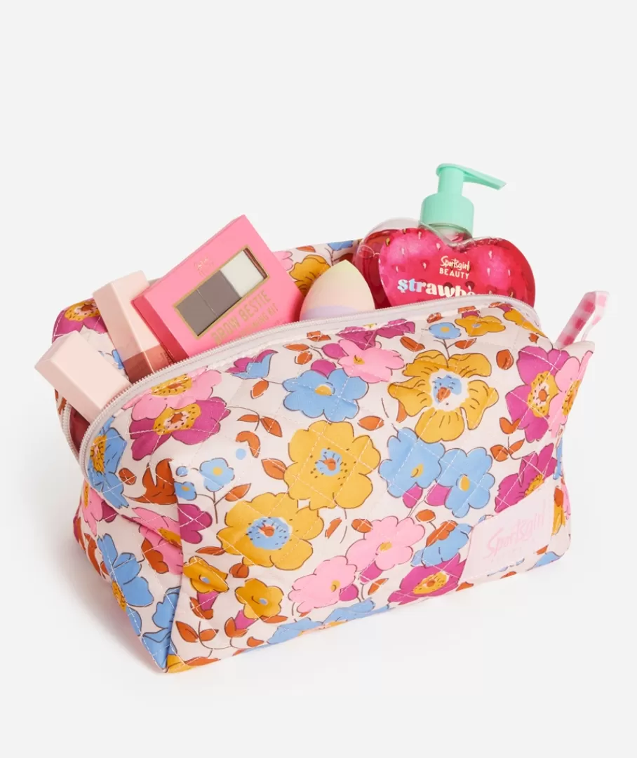 Sportsgirl Makeup Bags | Makeup Bags<QUINN - QUILTED MAKEUP BAG LARGE - RETRO FLORAL