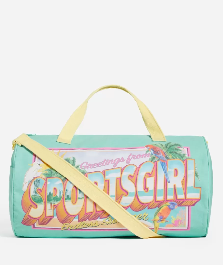 Sportsgirl Bags | Duffle Bags<REWIND LOGO DUFFLE - POSTCARD