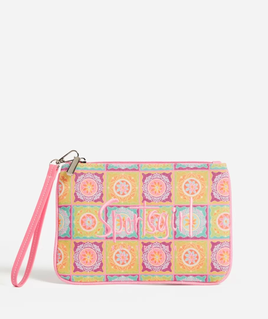 Sportsgirl Bags | Wallets & Card Holders<REWIND LOGO ZIPPER POUCH - SUN FLOWER TILE